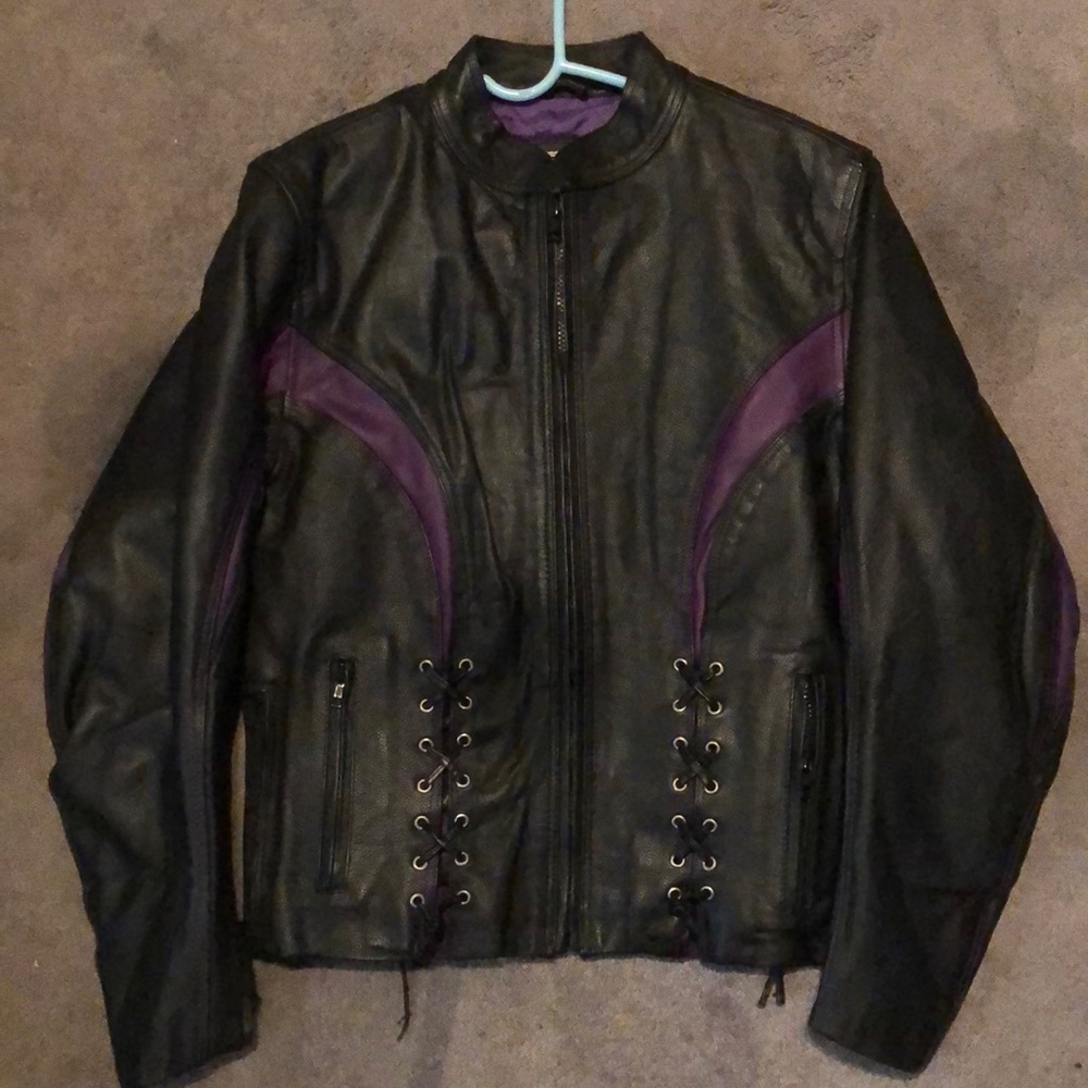 Hyde Out Leather (biker) Jacket -size small